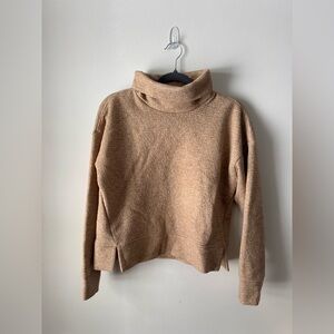 Calia Mock Neck Camel Sweater